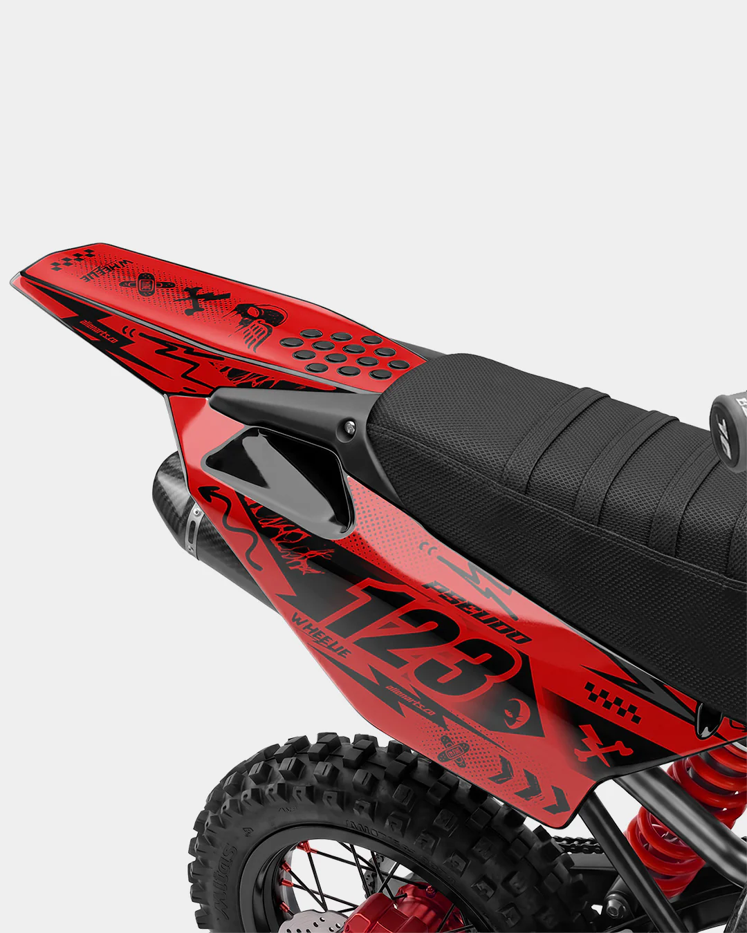 SKIDZO - Kit Déco Dirt Bike Semi-Personnalisable - Rouge - Image 3