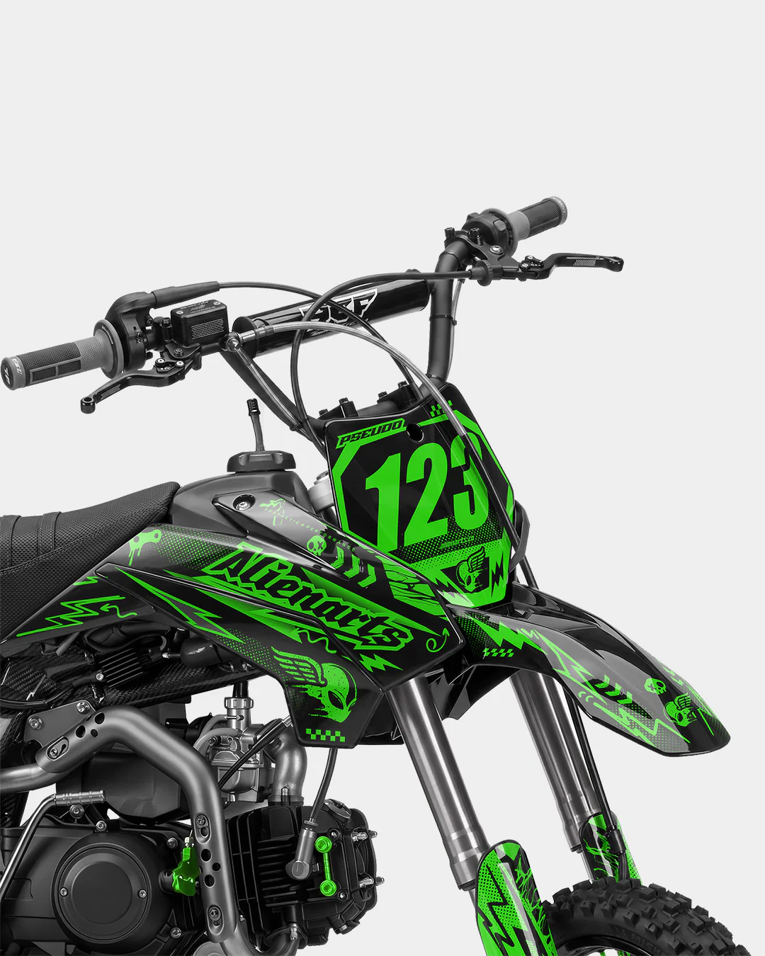 SKIDZO - Kit Déco Dirt Bike Semi-Personnalisable - Vert - Image 2