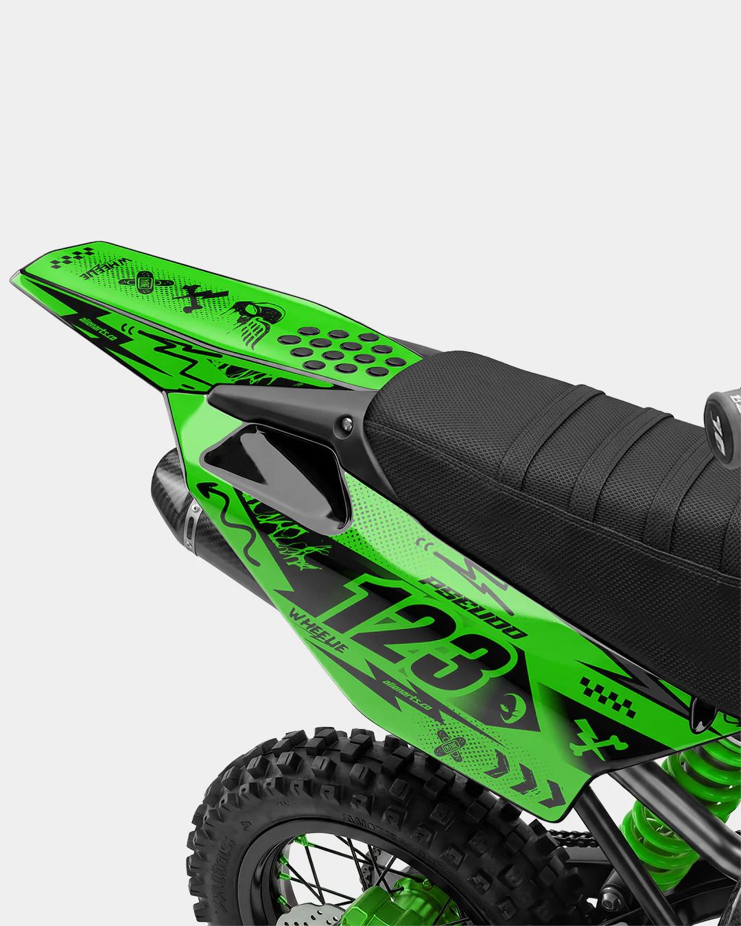 SKIDZO - Kit Déco Dirt Bike Semi-Personnalisable - Vert - Image 3