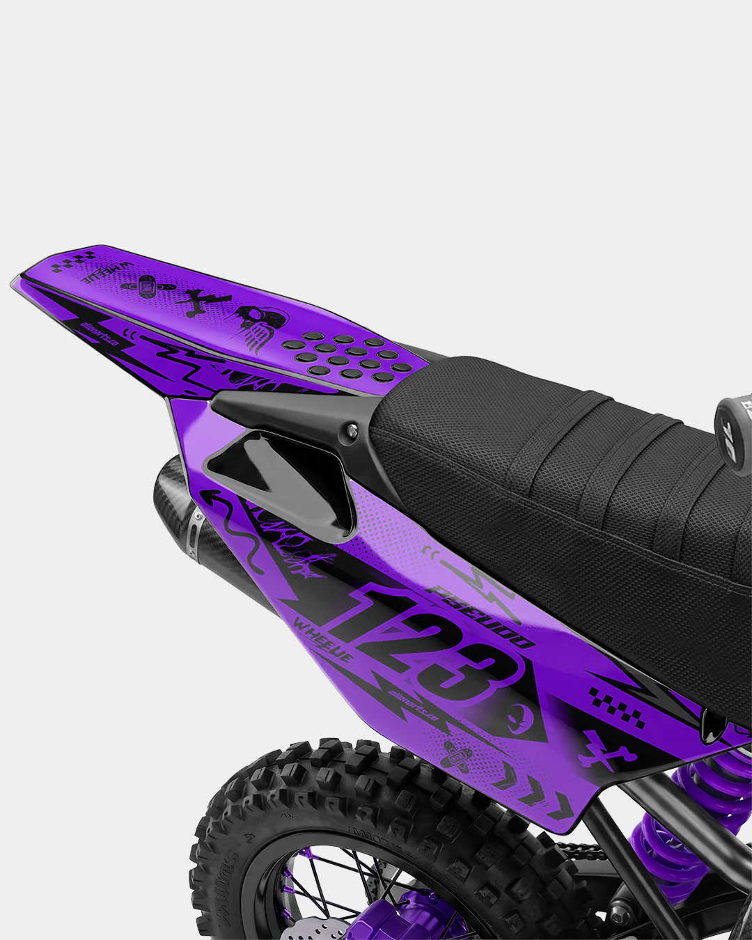 SKIDZO - Kit Déco Dirt Bike Semi-Personnalisable - Violet - Image 3