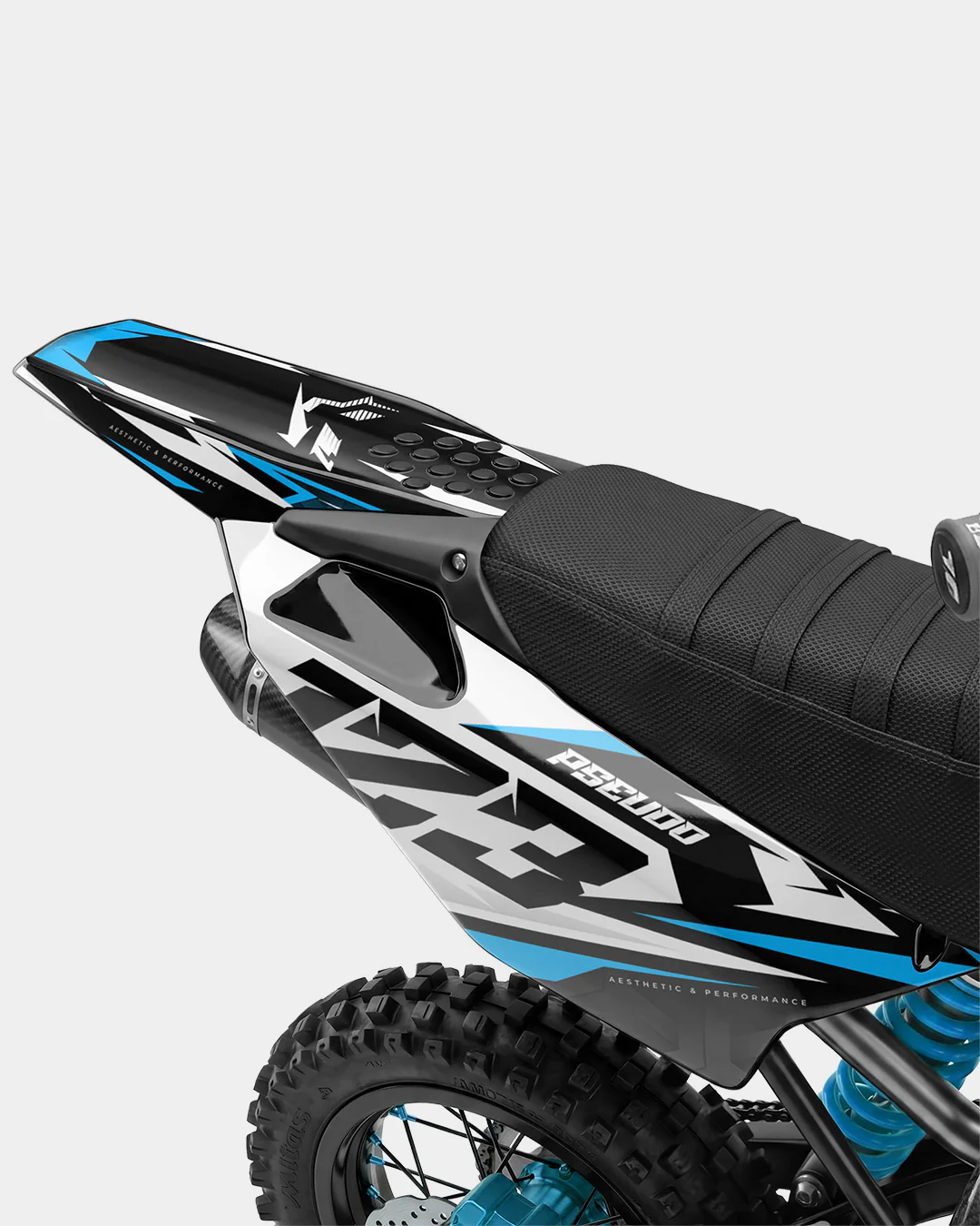 TOHARI - Kit Déco Dirt Bike Semi-Personnalisable - Bleu - Image 3