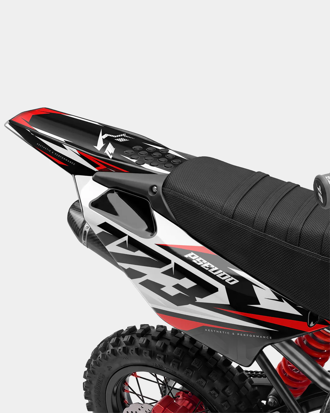 TOHARI - Kit Déco Dirt Bike Semi-Personnalisable - Rouge - Image 3