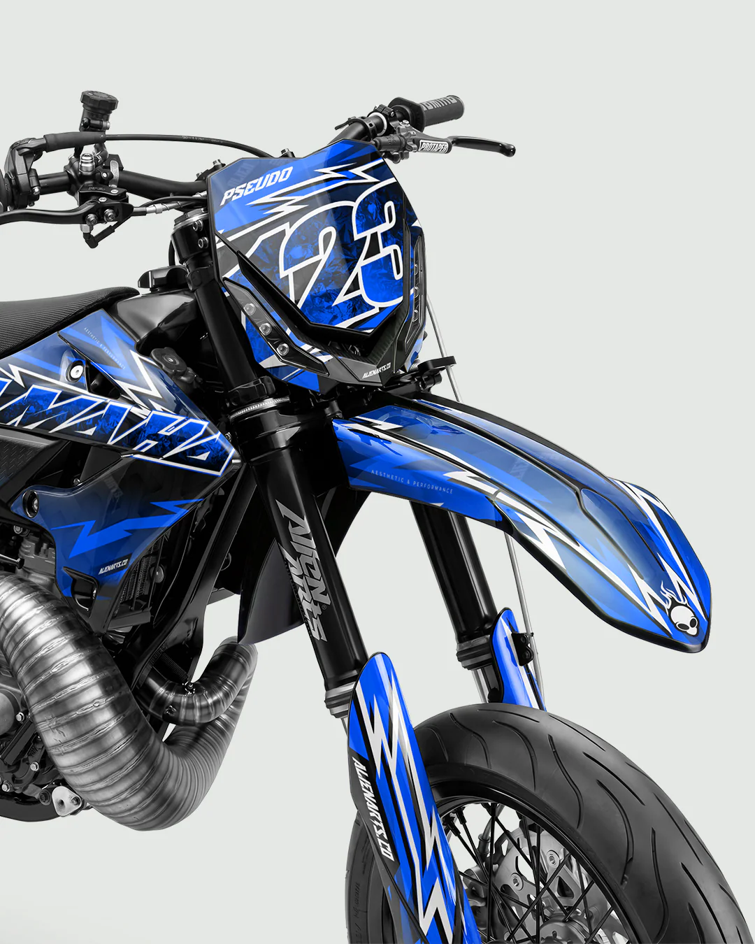 XONIX - Kit Déco Supermotard Semi-Personnalisable - Bleu - Image 2