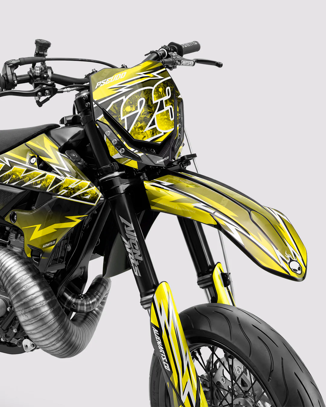 XONIX - Kit Déco Supermotard Semi-Personnalisable - Jaune - Image 2