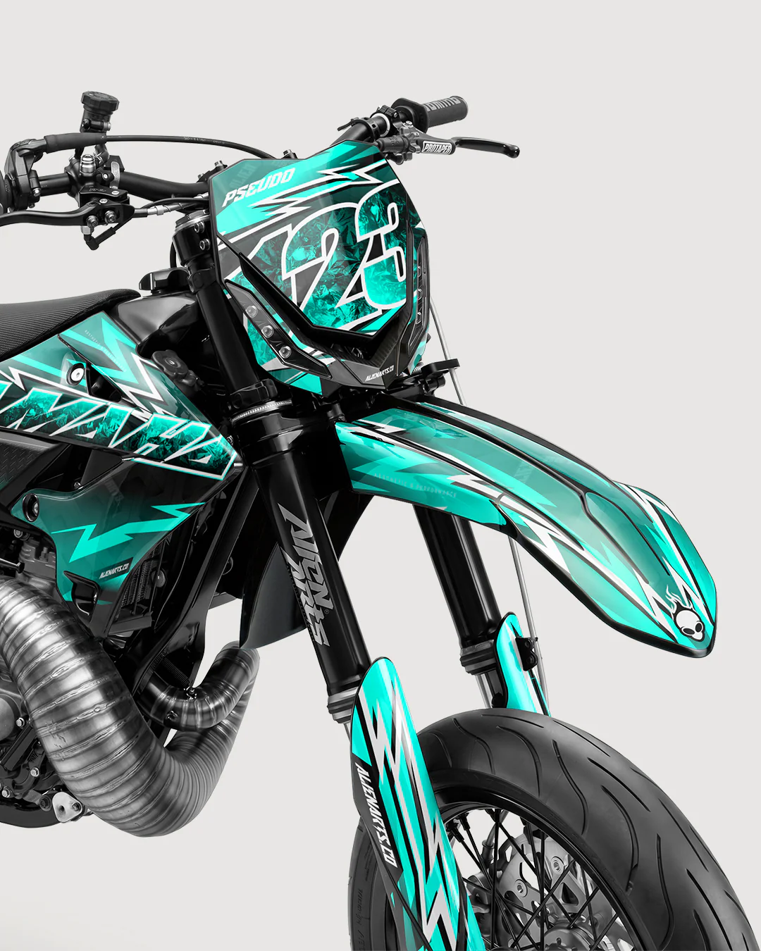 XONIX - Kit Déco Supermotard Semi-Personnalisable - Turquoise - Image 2